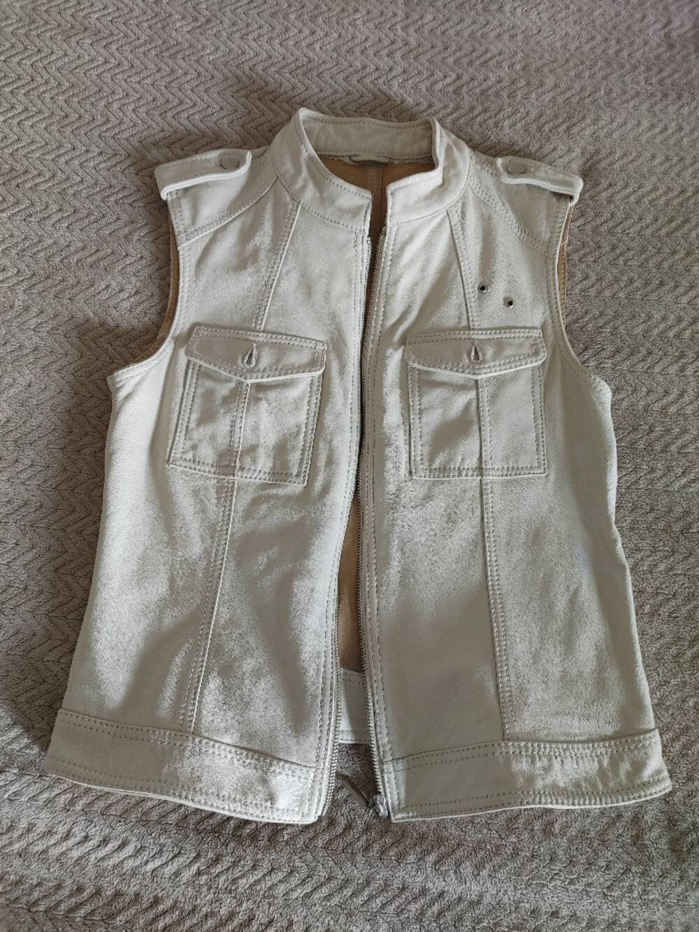 Handmade-style vintage leather vest with tons of character - S/M